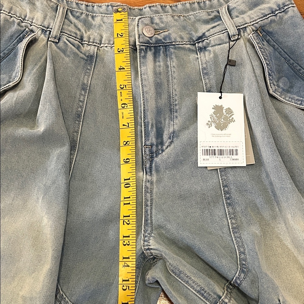 XTonz Jeans Men’s Size L Distressed Barrel Leg Denim Hipster Oversized NWT - Picture 5 of 12
